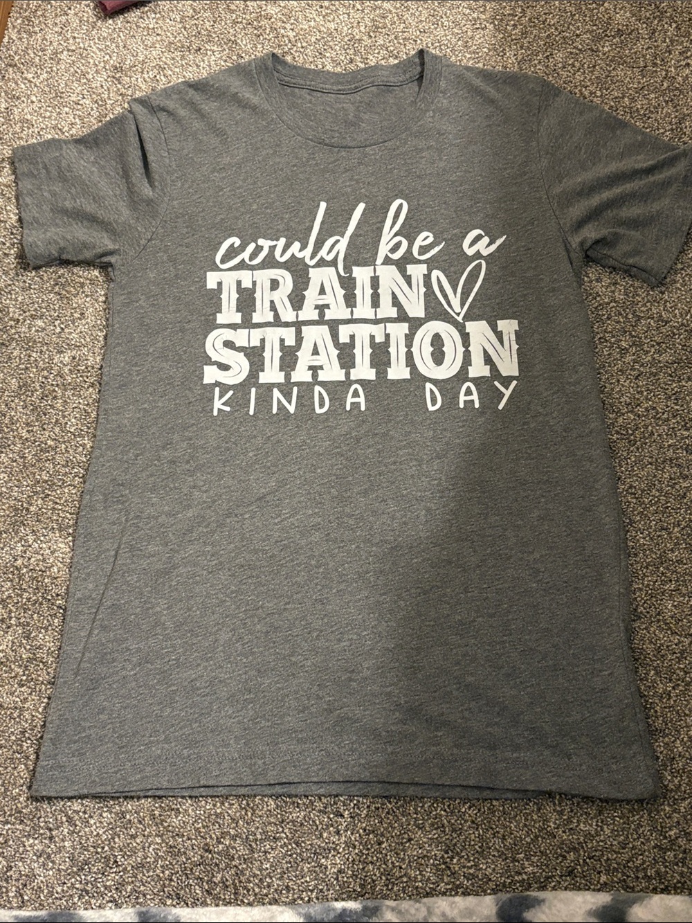 Gray Graphic Tee - Could Be a Train Station Kinda Day